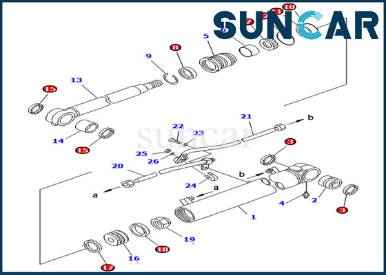 kaufen 707-98-43210 7079843210 Bagger Inner Parts Boom-Rollsiegel-Kit Fits Komatsus PC75UD-2 PC75UU-3 online manufacture