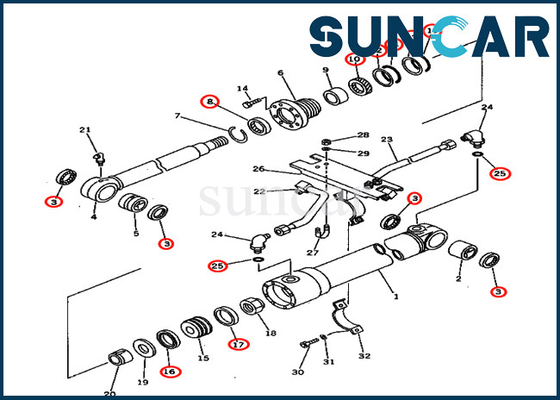 kaufen Arm 7079827500 KOMATSU PC75UU-1 707-98-27500, der Kit Hydraulic Cylinder Repair Seal-Ausrüstung versiegelt online manufacture