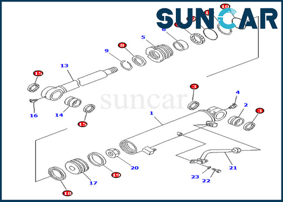 kaufen Offsetservice Kit For Komatsu Inner Parts PC75UU-2 PC75UU-3 der Boom-Dichtungs-Ausrüstungs-707-98-34560 des zylinder-7079834560 online manufacture