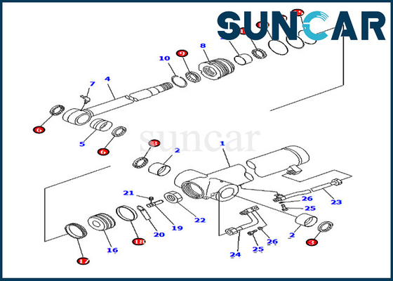 kaufen 707-98-36630 7079836630 Zylinder-Öldichtungs-Kit Service Kits For Komatsu-Ausrüstungs-innere Teile des Arm-PC75UU-3 online manufacture