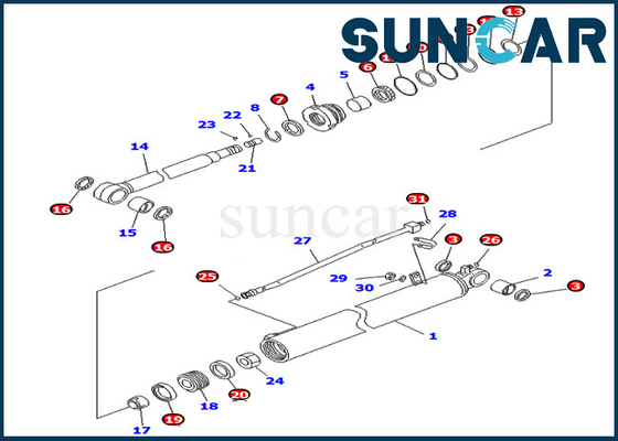 kaufen 707-98-35310 7079835310 innere Teile Arm-Rollsiegel-Kit Fits Fors PC78US-8 PC78MR-6 PC88MR-6 KOMATSU online manufacture