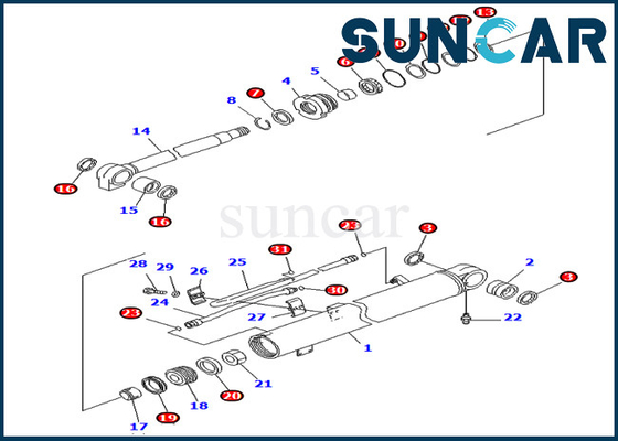 kaufen 707-98-36700 Boom 7079836700, der Modelle KOMATSU Kit Hydraulic Cylinder Fors PC78MR-6 PC78US-6 versiegelt online manufacture