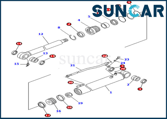 kaufen Boom-Schwingen-Öldichtungs-Ausrüstung 707-98-41330 7079841330 Zylinder-Reparatur Kit Fits PC78MR-6 PC88MR-6 KOMATSU online manufacture