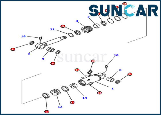 kaufen Service-Ausrüstungen 721-98-00700 7219800700 innere Teile Blatt-Zylinder-Öldichtungs-Kit Fors PC78US-10 KOMATSU online manufacture