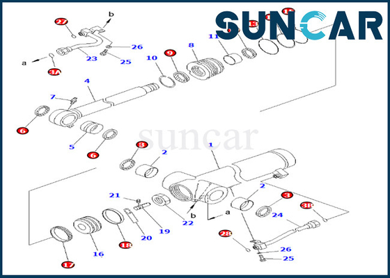 kaufen Innere Teile 707-98-36710 7079836710 Arm-Reparatur-Robbe Kit Hydraulic Cylinder Fits Komatsu PC78UU-6 online manufacture