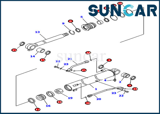 kaufen PC78UU-6 PC78UU-8 KOMATSU 707-98-43300 7079843300 Boom-Rollsiegel Kit Excavator Replacement Kits online manufacture
