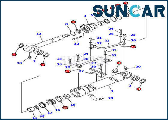 kaufen 20X-63-02010 20X6302010 schwere Ausrüstung Boom-Zylinder-Service-Kit Fors PC80-3 PC80LC-3 KOMATSU online manufacture