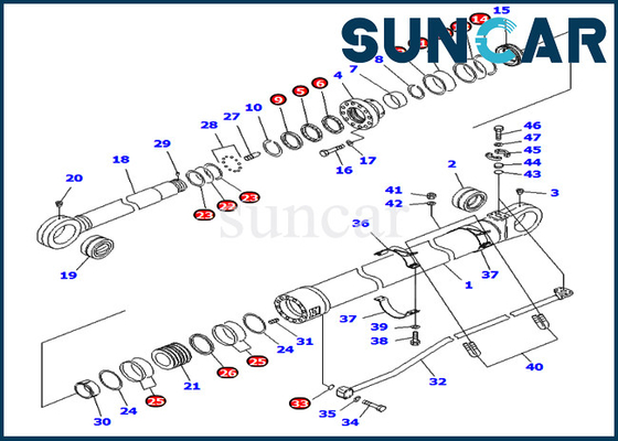 kaufen KOMATSU 707-99-76240 7079976240 Bagger Arm-Zylinder-Service-Dichtungs-Kit Fors PC800-8 PC800-8R PC800LC-8 online manufacture