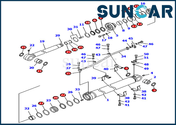 kaufen 707-99-68470 7079968470 Arm-Bagger Seal Kit Hydraulic Cylinder Fits Komatsu PC800LC-8 PC850-8 online manufacture
