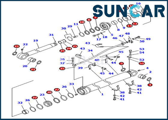 kaufen Arm-Dichtungs-Ausrüstung 707-99-76150 7079976150 Modelle KOMATSU Zylinder-Reparatur-Dichtungs-Kit Fors PC800-8K PC800LC-8 online manufacture