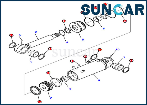 kaufen PC80MR-3 KOMATSU 707-98-42710 7079842710 Blatt-Ersatz-Robbe Kit Hydraulic Cylinder online manufacture