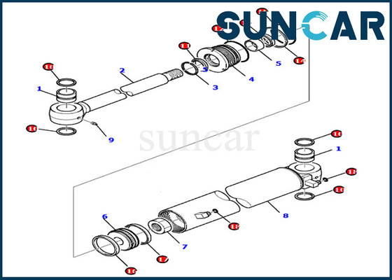 kaufen 707-98-35320 7079835320 Boom-Schwingen-Zylinder-Service-Ausrüstungen für innere Teile der Modell-PC80MR-3 PC80MR-5 KOMATSU online manufacture