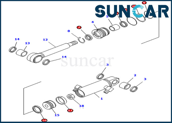 kaufen PC01-1 PC03-2 KOMATSU 707-99-02010 Bagger Repair Kits der Blatt-Zylinder-Service-Ausrüstungs-7079902010 online manufacture