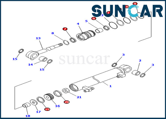 kaufen Bagger Sealing Kit 707-98-03030 7079803030 PC02-1 KOMATSU Boom-Rollsiegel-Reparatur-Sets online manufacture