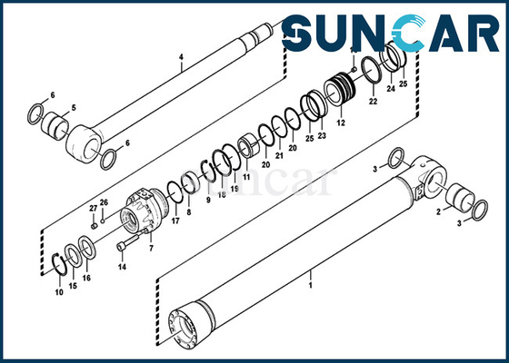 kaufen Des Eimer-VOE14612140 14612140 Hydrozylinder-Reparatur-Dichtungs-Ausrüstung Dichtungs-der Ausrüstungs-EC700B EC750D SUNCARVO.L.VO online manufacture