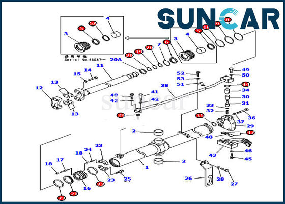 kaufen 707-99-44180 Blatt-Aufzug-hydraulisches Rollsiegel Kit For Komatsu D155A-5 online manufacture