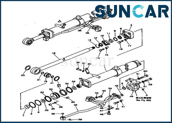 kaufen Zylinder-Service Kit For Komatsu D150A-1 D155A-1 der Blatt-Aufzug-hydraulischer Rollsiegel-Ausrüstungs-175-63-05180 online manufacture