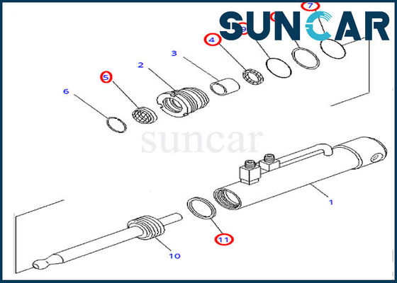 kaufen 707-99-11050 Pin Puller Hydraulic Cylinder Seal Kit Fits D375A-2 KOMATSU online manufacture