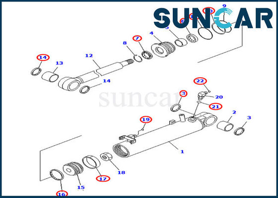 kaufen 707-98-22910 Aufzug-hydraulisches Rollsiegel Kit Fits D31EX-21 D31PX-21 KOMATSU online manufacture