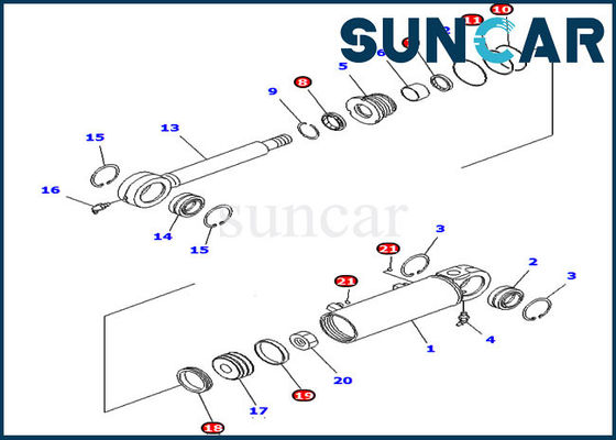 kaufen 707-98-24710 7079824710 kippen hydraulische Rollsiegel-Ausrüstungen KOMATSU für D39EX-21 D39PX-21 online manufacture