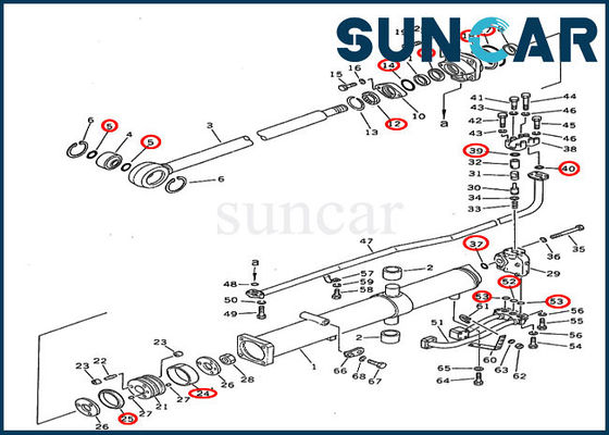 kaufen D355A-3-5 KOMATSU versiegelt Bulldozer-Aufzug-Rollsiegel-Reparatur-Set der Raupen-195-63-05120 online manufacture