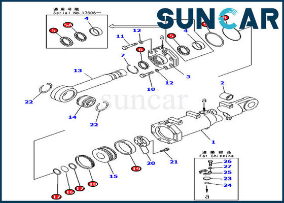 kaufen D375A-3 KOMATSU zerteilt Dichtung Kit Hydraulic Cylinder Service Kit der Neigungs-707-98-74410 online manufacture