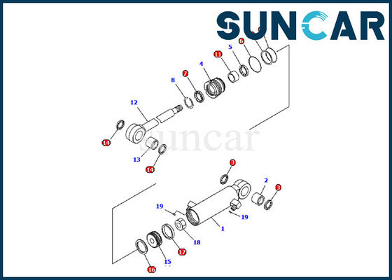 kaufen 707-98-03480 Bagger-Inner Parts Repairs Kit Blade Hydraulic Cylinder Seal KOMATSU PC09-1 Ausrüstung online manufacture