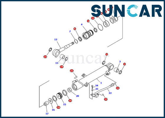 kaufen 707-98-03570 Bagger-Inner Parts-Service-Ausrüstung Boom-Rollsiegel-Kit Komatsus PC09-1 online manufacture