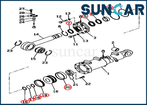 kaufen Blattneigungs-Zylinder-Ersatz-Ausrüstungs-KOMATSU-Service-Ausrüstung D375A-3D Bulldozer-707-99-74420 online manufacture