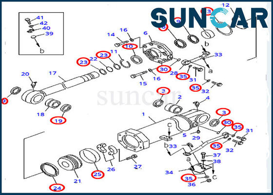 kaufen 707-99-74440 Planierraupe Service-Kit Komatsu Cylinder Seal Repairs Kit Fits D375A-3 D375A-5 online manufacture