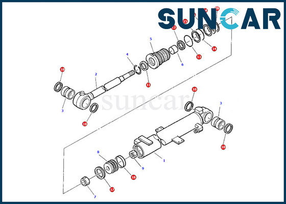 kaufen 878000376 Modell-Inner Repair Service-Ausrüstung der KOMATSU-Boom-Zylinder-Öldichtungs-Dichtungs-Ausrüstungs-PC07-2 online manufacture