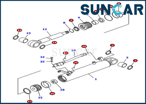 kaufen KOMATSU 707-98-24700 7079824700 Aufzug-Zylinder-Service Kit For Crawler Dozer Models D39EX-21 online manufacture