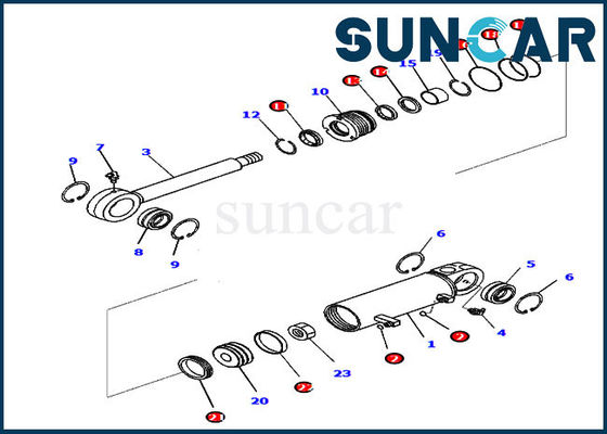 kaufen D31EX-22 KOMATSU Planierraupen-Service Kit Tilt Cylinder Sealing Kit Teil-707-99-24650 online manufacture