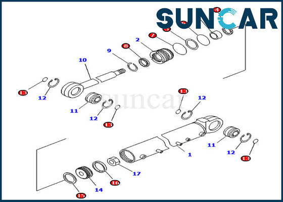 kaufen 707-98-42420 passt Einstellwinkel-Reparatur-Rollsiegel-Ausrüstungen KOMATSU-Raupen-Bulldozer D41E-6 D41P-6 online manufacture