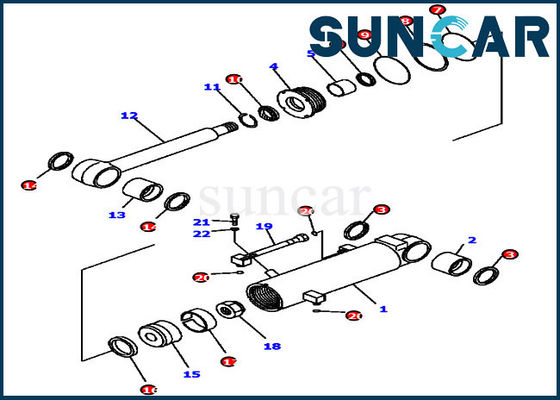 kaufen Trennmaschinen-Öldichtungs-Ausrüstungs-Zylinder-Reparatur Kit For Bulldozer Inner Parts D41E6T KOMATSU 7079841060 online manufacture