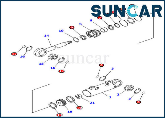 kaufen KOMATSU-Ersatz-Ausrüstungen der Blattneigungs-Rollsiegel-Ausrüstungs-707-99-34590 für D41P-6K Planierraupe online manufacture