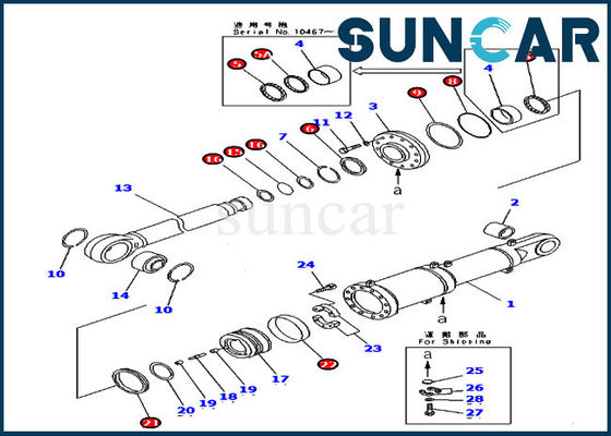 kaufen 707-99-84040 Blattneigungs-Dichtungs-Reparatur-Set D475A-2 D475A-3 KOMATSU L.H. Cylinder Service Kit online manufacture