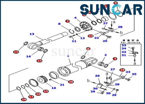 kaufen Der Neigungs-D475A-5E0 Ersatz-Ausrüstungen KOMATSU Rollsiegel-des Reparatur-Set-707-99-77620 hydraulische online manufacture