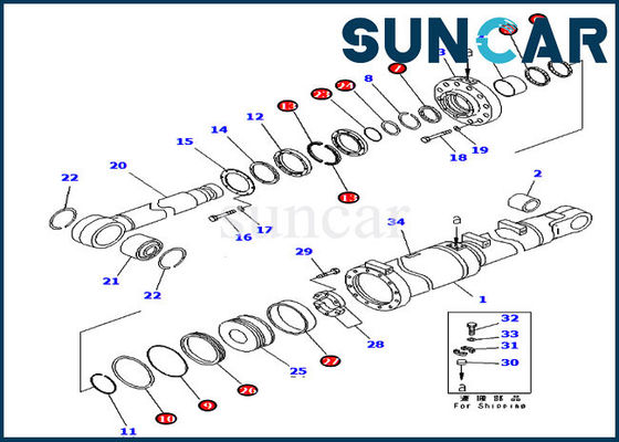 kaufen Der Bulldozer-Dichtungs-707-99-84050 Service-Ausrüstung Blattneigungs-Rollsiegel-der Ausrüstungs-D475A-5 KOMATSU online manufacture
