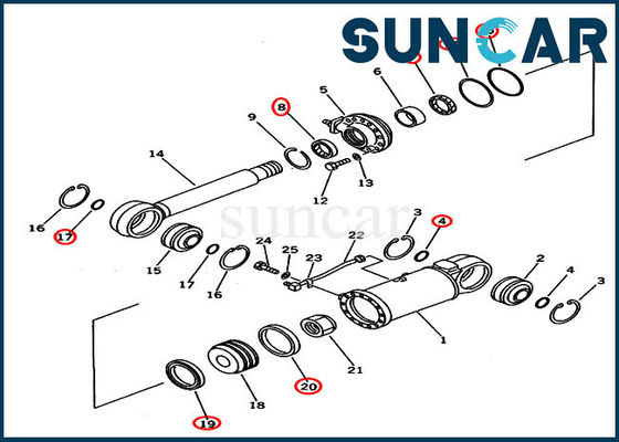 kaufen 707-98-53410 Neigungs-Dichtungs-Kit Hydraulic Cylinder Repair-Ausrüstungen Sitze D53A-18 D53P-18 KOMATSU online manufacture