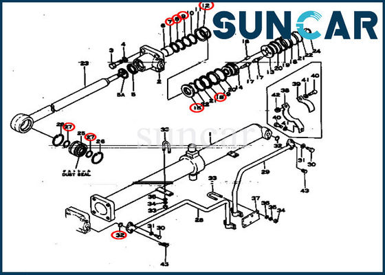 kaufen Rollsiegel-Reparatur-Sets der Maschinerie-Dichtungs-130-63-05070 für Planierraupe KOMATSU D50P-15 online manufacture