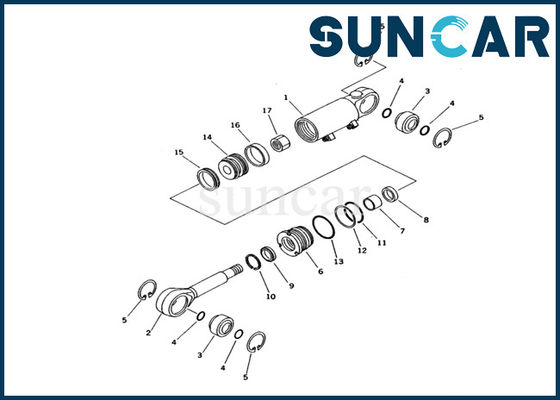 kaufen 707-98-12410 passt Blatt-Aufzug-Rollsiegel Kit Hydraulic Cylinder Repair Parts Bagger PC12UU-2 online manufacture