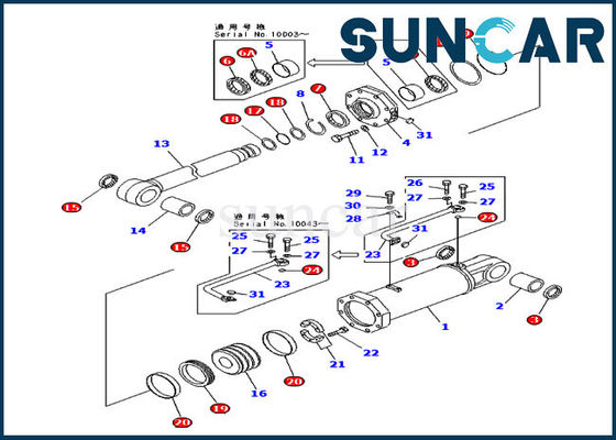 kaufen 707-98-84420 Trennmaschinen-Aufzug-Service Kit Cylinder Repair Seal Kit für Bulldozer KOMATSU D575A-2 online manufacture