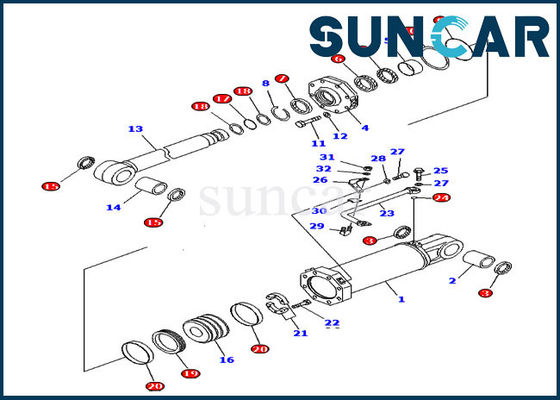 kaufen D575A-2 KOMATSU Trennmaschinen-Neigungs-Zylinder-Reparatur Kit Hydraulic Oil Seal Kit Teil-707-98-84450 online manufacture