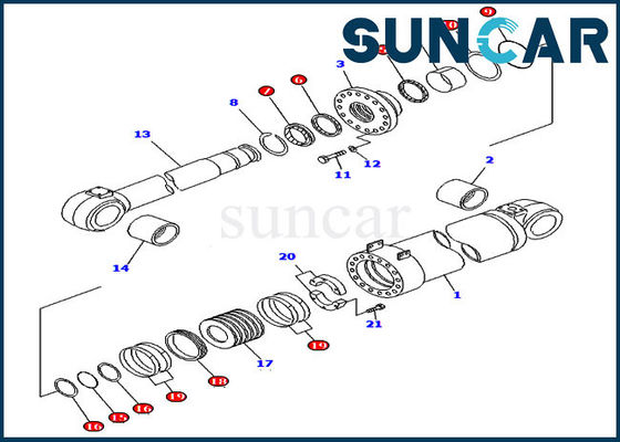 kaufen 707-99-96200 Dump-Rollsiegel-Reparatur Kit For Komatsu Wheel Loader WA800-3 WA900-3 online manufacture