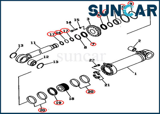 kaufen Doppelneigungs-Zylinder-Dichtungs-Ausrüstung 707-99-96201 Hydrauliköl-Dichtungs-Ausrüstungen Soem-Bulldozer-KOMATSU online manufacture