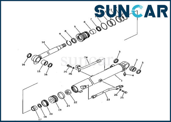 kaufen 707-99-14430 innere Teile Boom-Zylinder-KOMATSU-Service-Kit Excavators PC10-7, die Ausrüstung versiegeln online manufacture