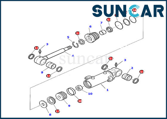 kaufen KOMATSU 878000199 Hydrozylinder-innere Teile Blatt-Rollsiegel-Kit For Excavators PC10-7 online manufacture