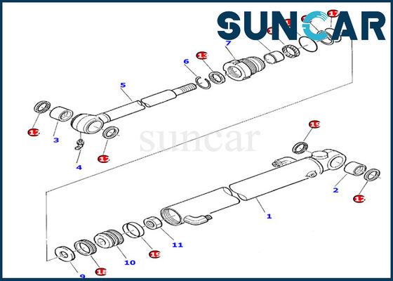 kaufen 878000389 Eimer-Zylinder-innere Reparatur-Dichtungs-Ausrüstung Öl-Dichtungs-KOMATSU-Bagger-PC10-7 online manufacture