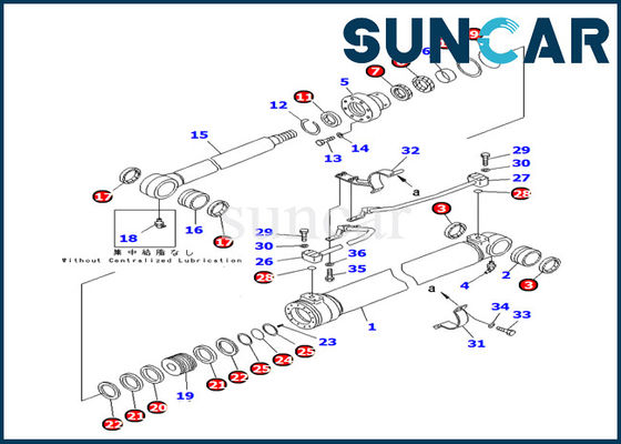 kaufen 707-98-36250 innere Reparatur-Robbe Kit Parts Bagger-Boom Cylinder Services Kit Komatsu PC100-6Z online manufacture